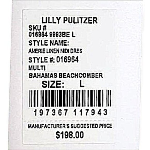 Lilly Pulitzer Amerie Linen Midi Dress in "Bahamas Beachcomber" NWT - Large - Picture 6 of 7